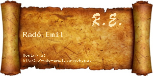 Radó Emil névjegykártya