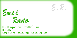 emil rado business card
